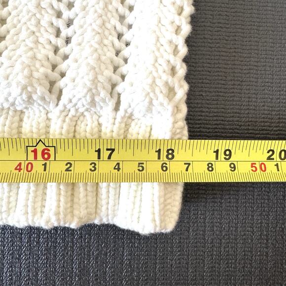 Haven Well Within Open Stitch Johnny Collar Cotton Blend Knit Sweater White - Picture 10 of 13